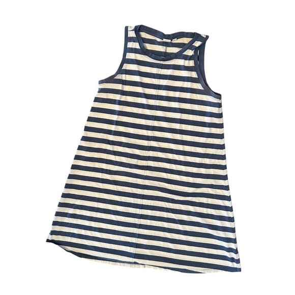 GAP Sleeveless Mini Swing  Tank Dress Size Medium Blue White Striped Relaxed Fit - Picture 1 of 12